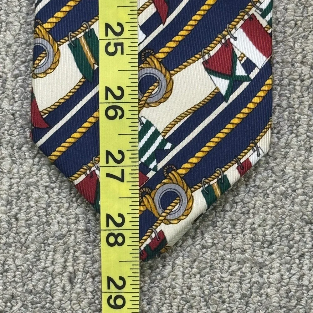 VTG Cravate Tino Cosma for Highland Park Village Silk Tie Nautical Flags Italian